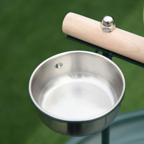 Movable bird stand with perch and wheels for training