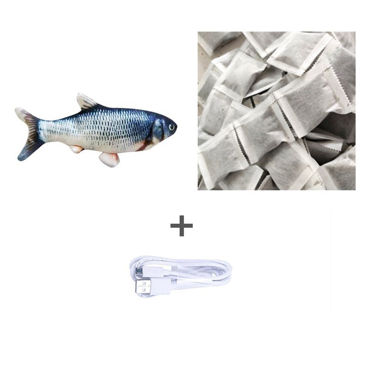 Moving fish cat toy with power switch