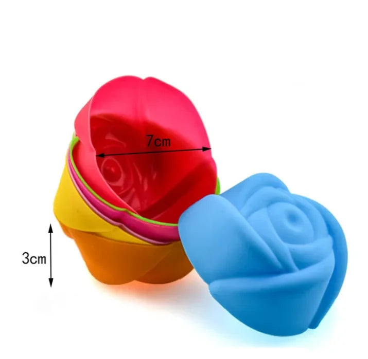 Muffin Mold Set rose shape 