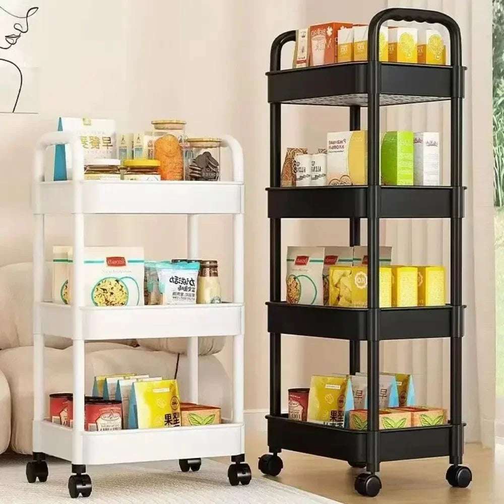 Multi-Tier Bathroom Storage Rack on Wheels