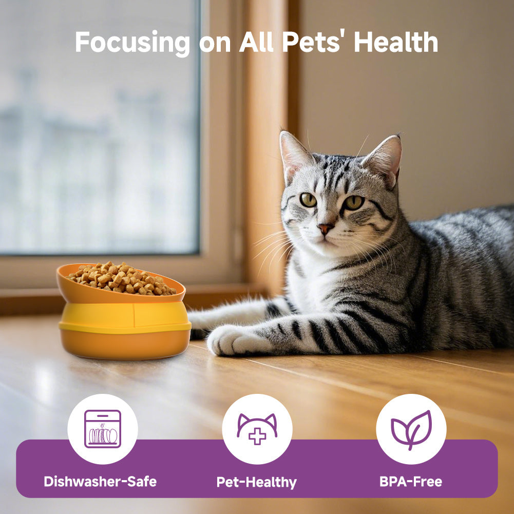 Multi-layer cat and dog feeding bowls stackable design