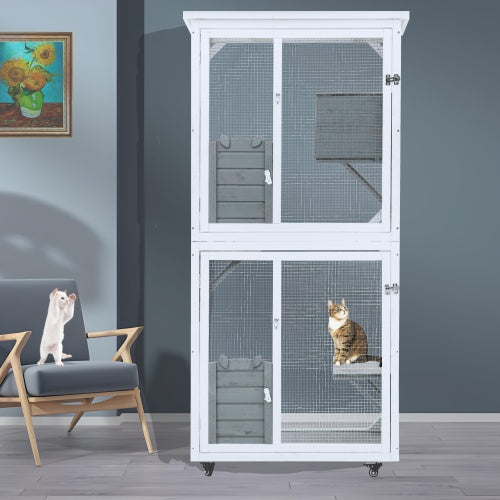 Multi-level cat climbing frame for pets