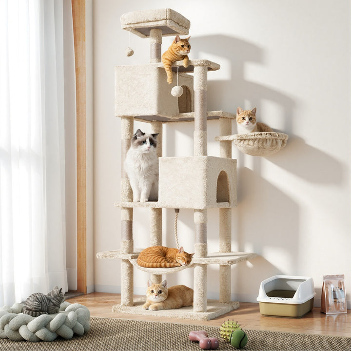 Multi-level cat climbing structure
