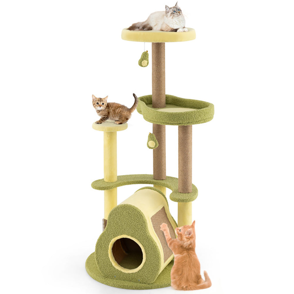 Multi-level indoor cat climbing tree