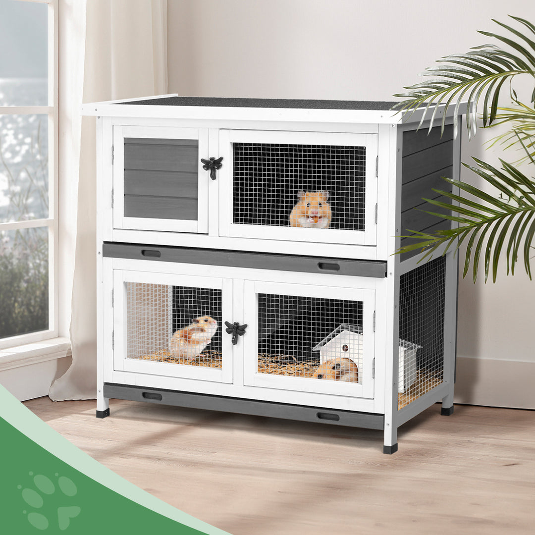 Multi-level outdoor pet hutch