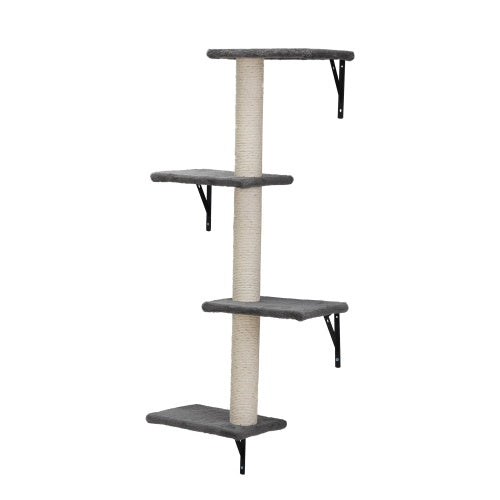 Multi-level wall cat tower for indoor cats