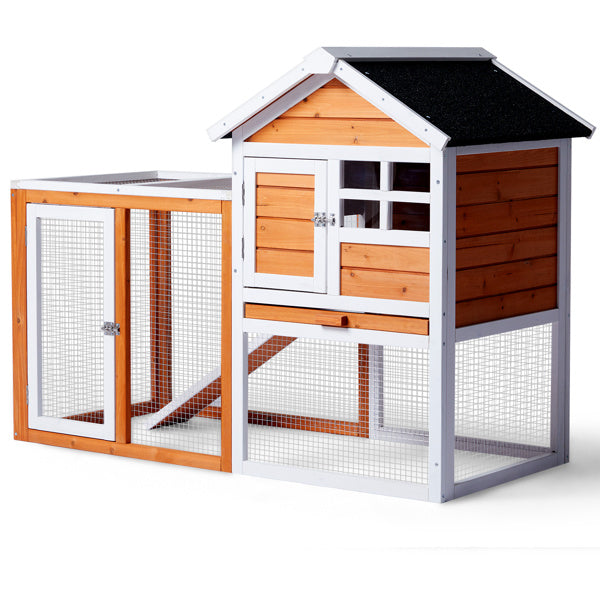 Multi-level wooden animal cage