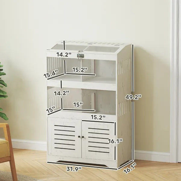 Multi-pet rat cage with clear panels