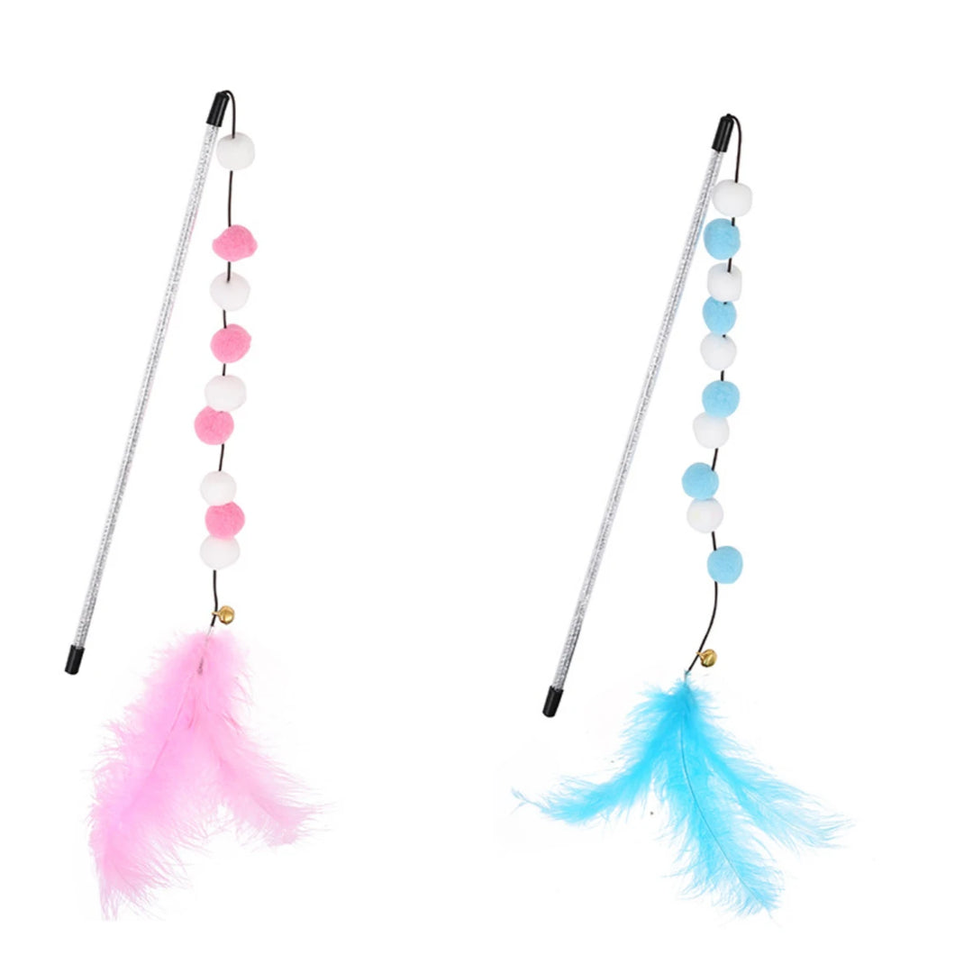 Multicolour Feather Stick Toy for Cats
