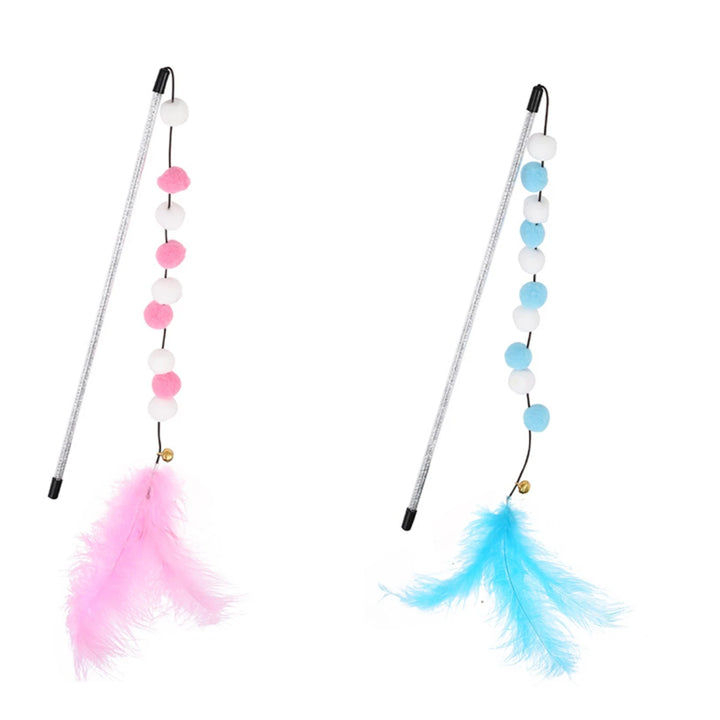 Multicolour Feather Stick Toy for Cats
