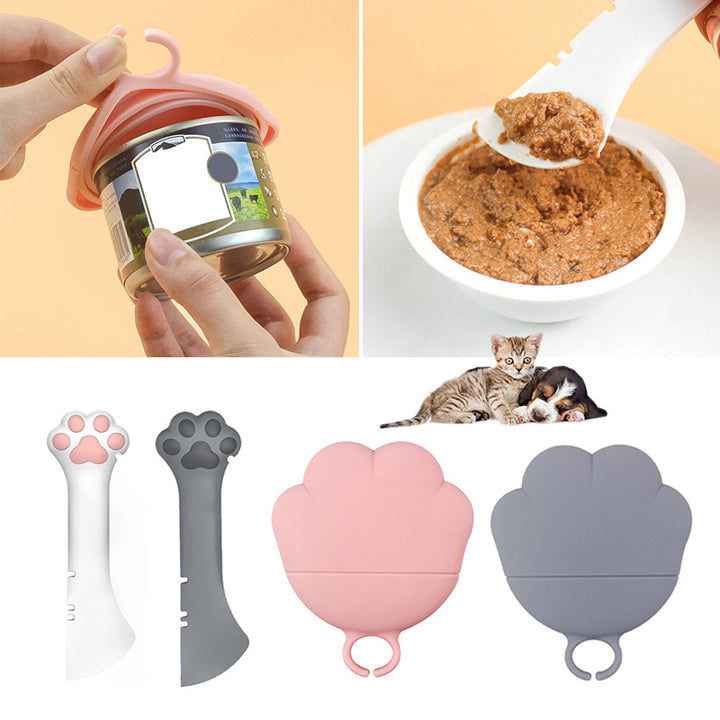 Multifunction pet canned spoon jar opener