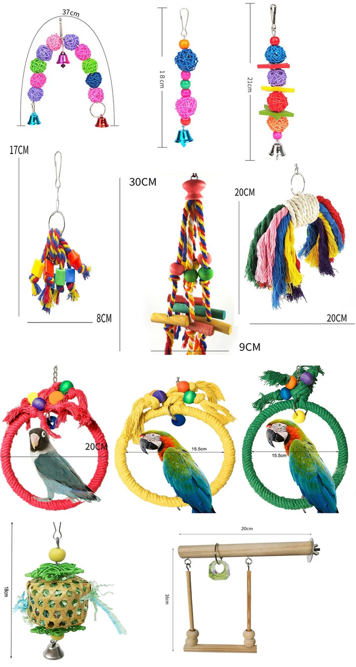 Multiple Cage Bird Swing Chew Toy