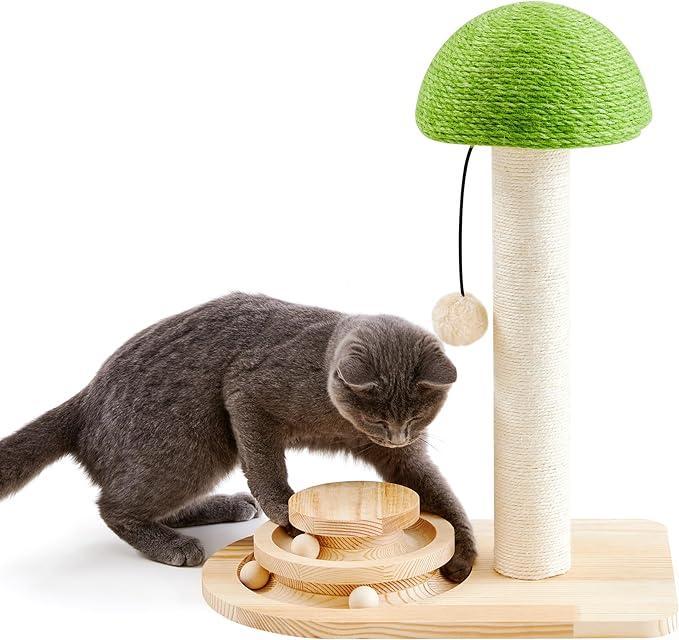 Mushroom sisal rope cat post