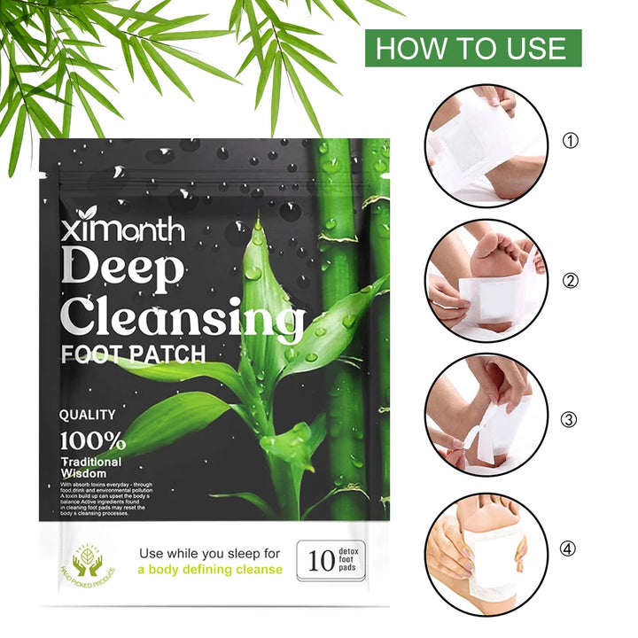 Natural foot patches for stress relief