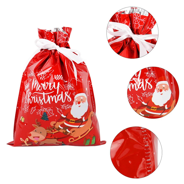 Navidad Drawstring Gift Bags 2024 Christmas