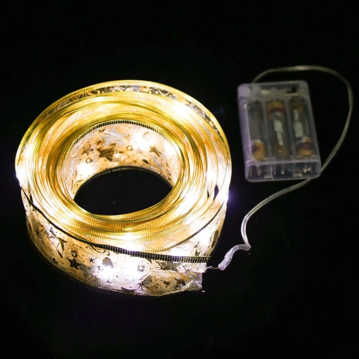 Navidad ribbon fairy light strings for gifts