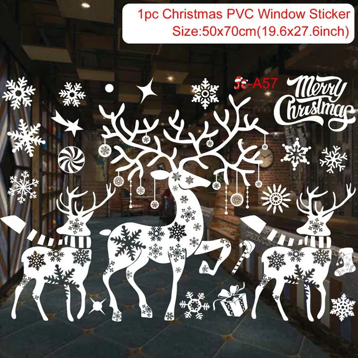 Navidad window stickers with reindeer Style