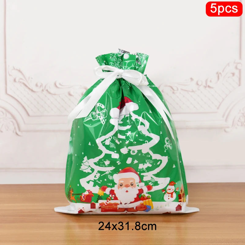 New Year 2025 Large Drawstring Gift Bags