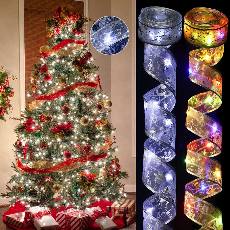 New Year 2025 ribbon light decorations