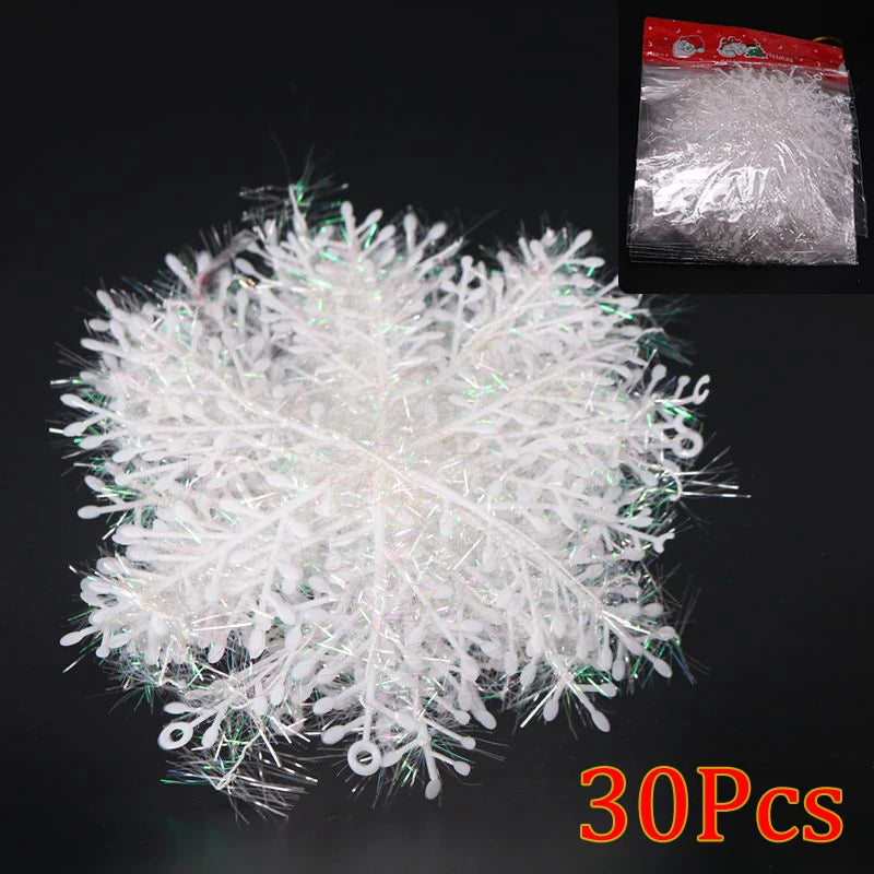 New Year Party Glitter Snowflakes Tree Hanging