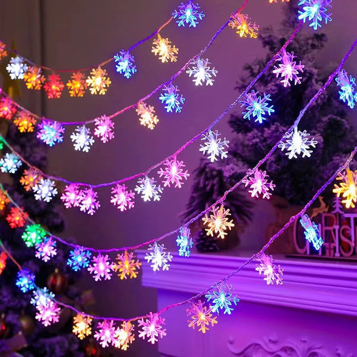 New Year snowflake LED garland lights