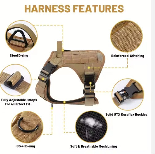 No-pull large dog harness