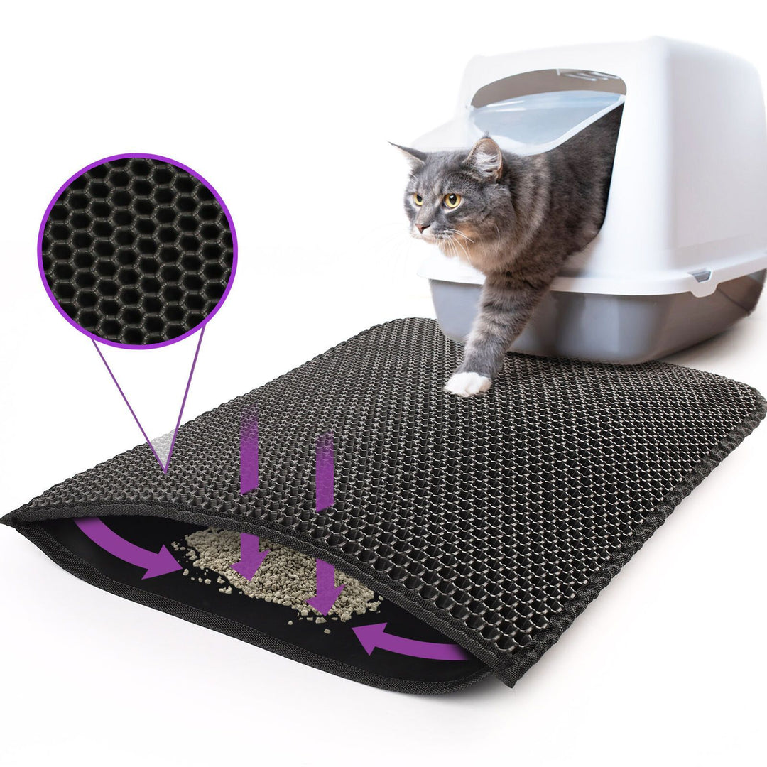 Non-slip honeycomb cat litter pad