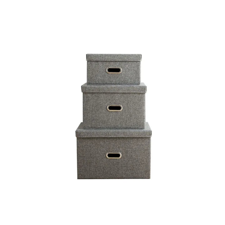 Non-woven folding storage bin grey