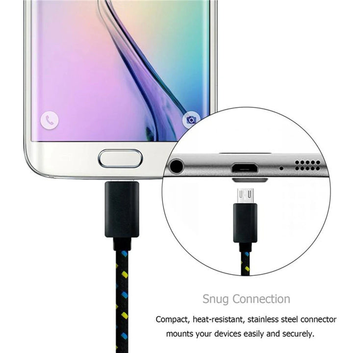 Nylon Braided Micro USB Data Sync Cable

