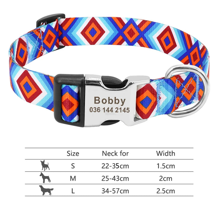 Nylon ID Collar Adjustable for Dogs