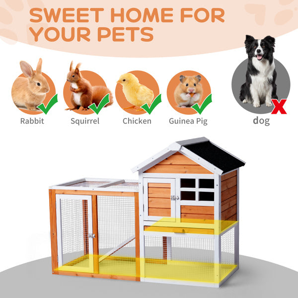 Orange red wooden animal house