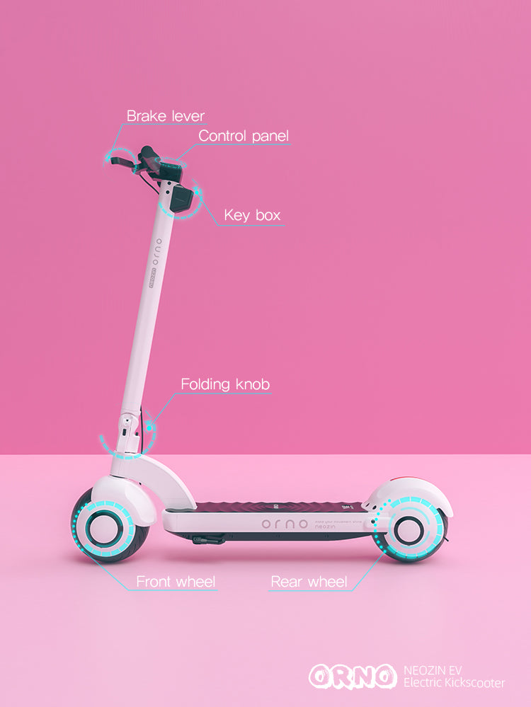 Neozin Orno Single Motor Electric Scooter (500W/ 45KM Range/ 40KMPH Top Speed)- White