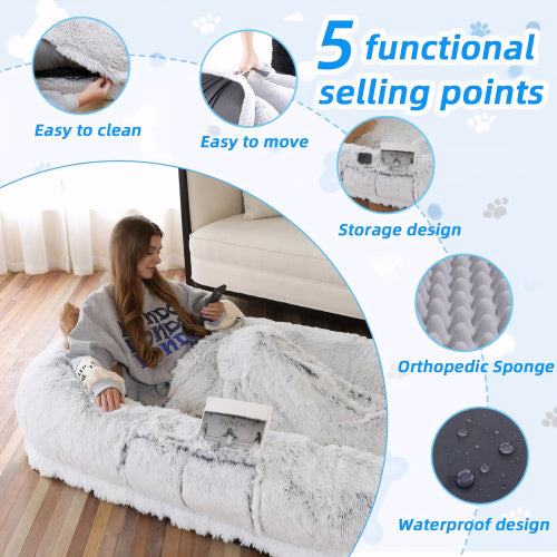 Orthopedic faux fur bed for pets