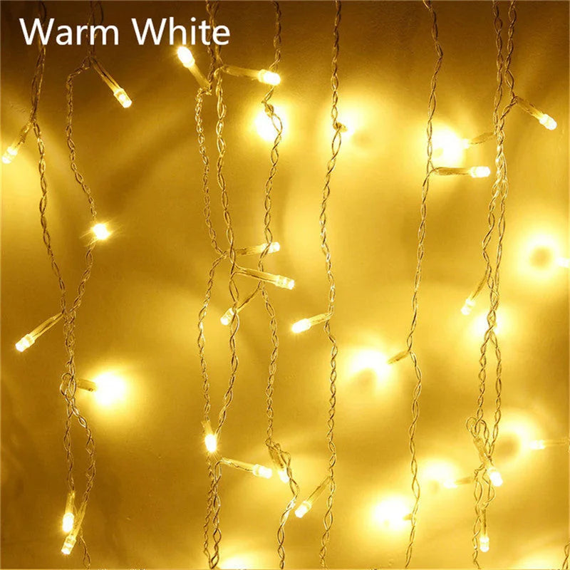 Outdoor Christmas lights with drooping LEDs