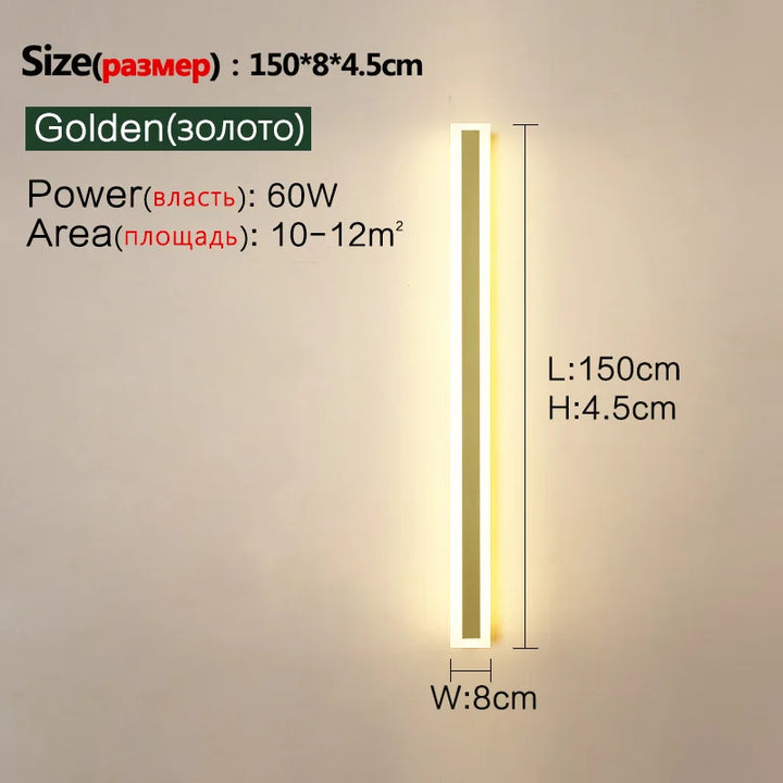 Outdoor aluminum wall lamp with LED strip
