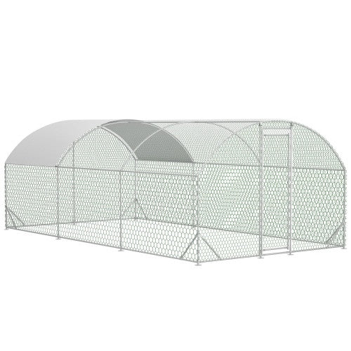 Outdoor metal hen house enclosure