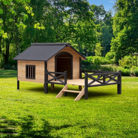 Outdoor pet home with porch