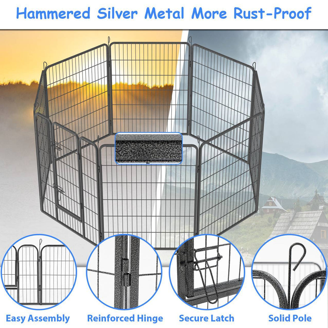 Outdoor pet kennel with secure gate