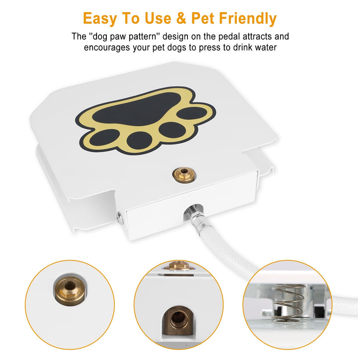 Outdoor pet water dispenser with paw pedal
