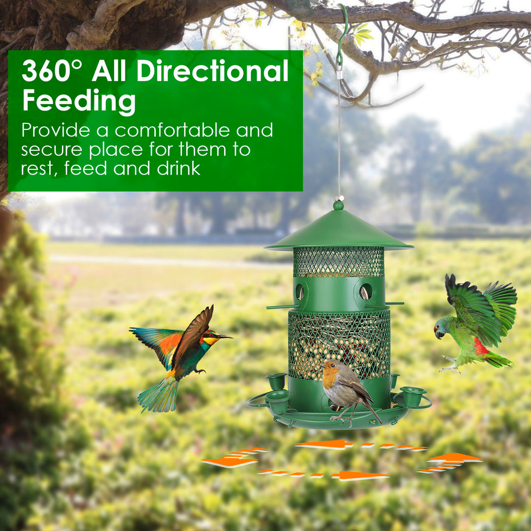 Outdoor squirrel proof bird feeder metal