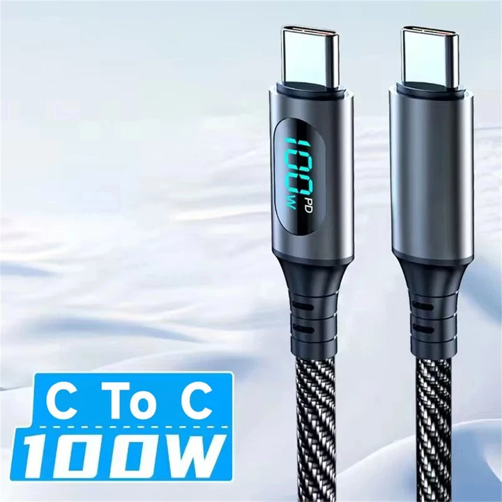 PD 100W Fast Charging Cable with LED Display

