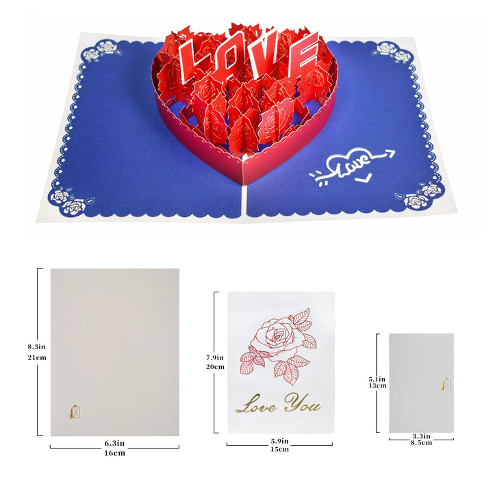 Paper-crafted elegant love pop-up card