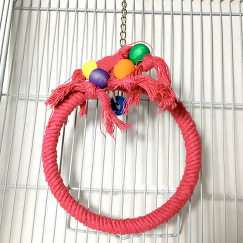 Parrot Cotton Rope Cage Swing