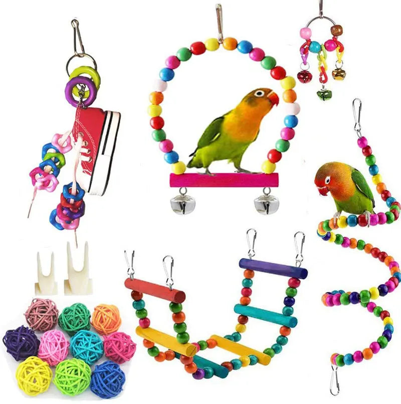 Parrot Swing Toy with Beads