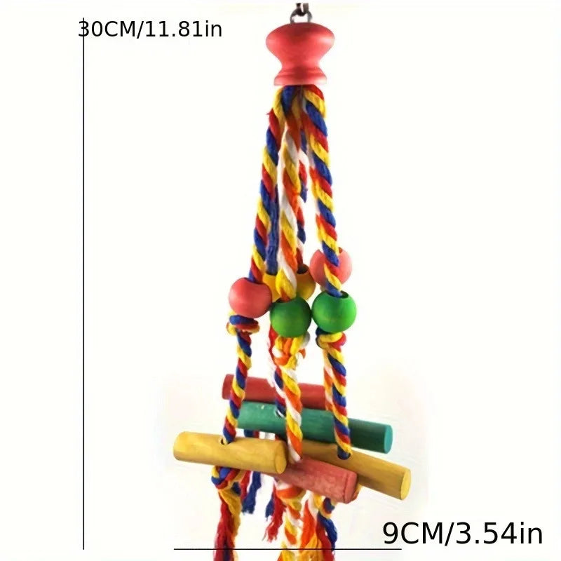 Parrot Toy Set for Chewing, Swinging