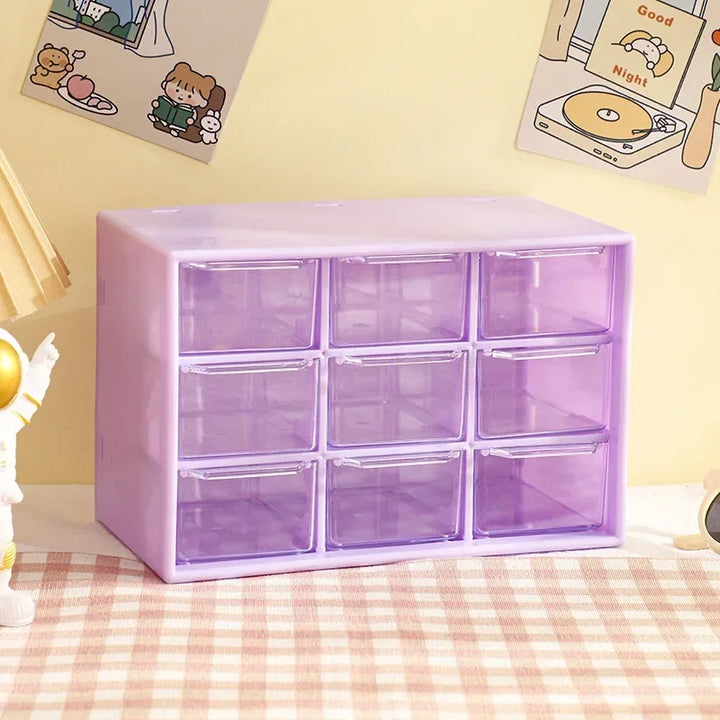 Partitioned Transparent Drawer Organizer for Desk