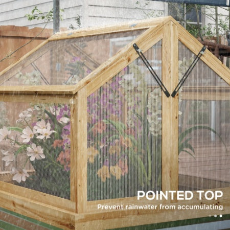 Peak roof raised garden planter