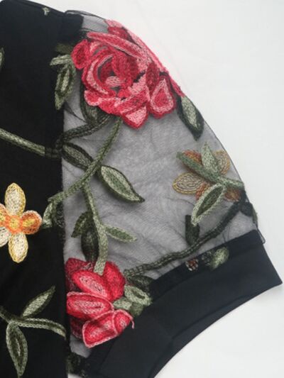 Perfee Embroidered Floral Outfit