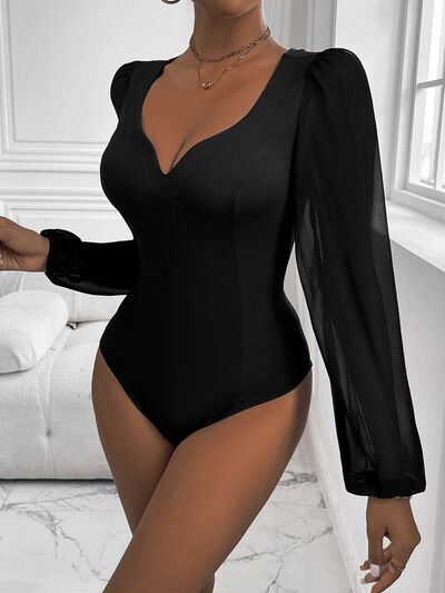 Perfee Sweetheart Neck Bodysuit Back