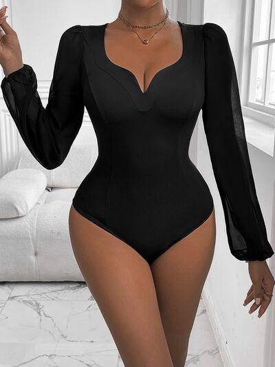 Perfee Sweetheart Neck Bodysuit Front